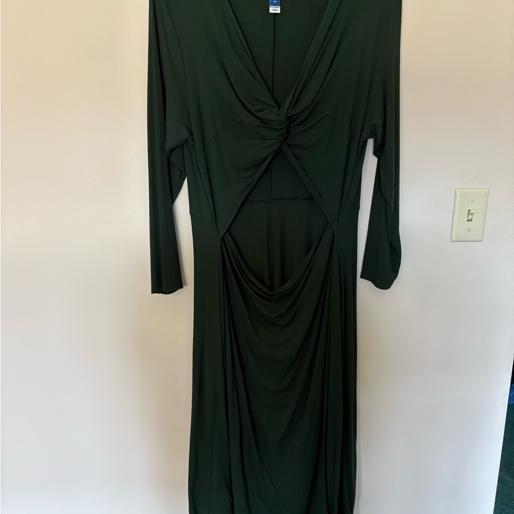 Dark Green Women's cutout Dress